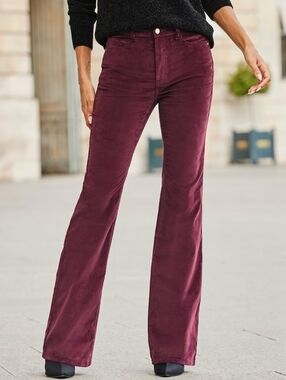 Wrangler Women’s High Rise Bootcut Corduroy Pants Burgundy Size 32x34 New With T